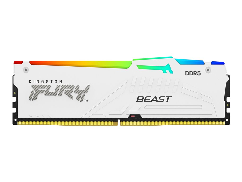 Kingston FURY Beast RGB - DDR5 - Modul - 16 GB - DIMM 288-PIN - 5200 MT / s / PC5-41600 - CL40 - 1.25 V - ungepuffert - on-die ECC - weiß